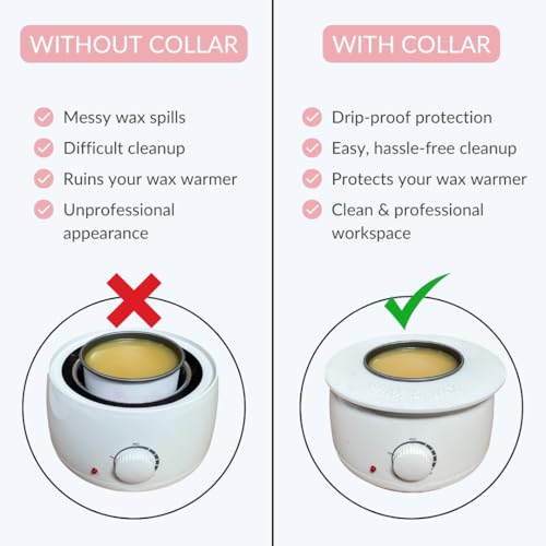 Reusable Non-Stick Silicone Wax Collars for Wax Pot ? Fits All 14-16 oz Wax Cans & Warmers ? Wax Warmer Collars for Easy, Mess-Free Cleaning (White, 1pc)