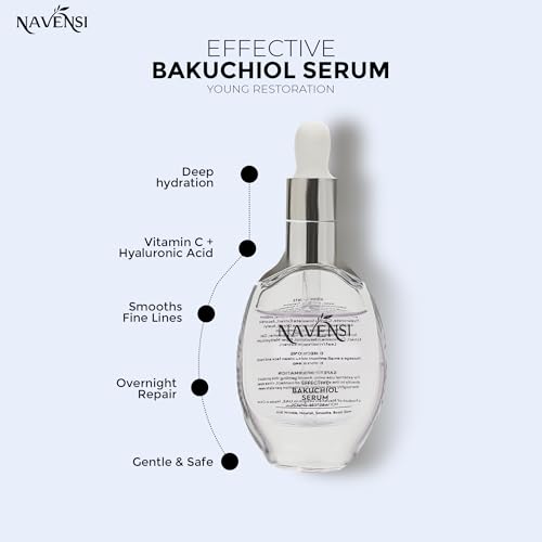 Bakuchiol Face Serum 50ml | Natural Retinol Alternative Bakuchiol Serum For Face With Hyaluronic Acid & Vitamin C | Hydrating, Firming & Anti Aging Serum for Wrinkles, Uneven Tone & Dull Skin