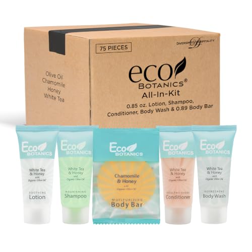Travel Size 75 Count Hotel Toiletry Set - Paraben Free with Aloe