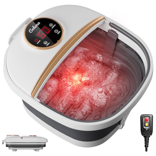 GEHONA Collapsible Foot Spa Bath with Heat & Massage
