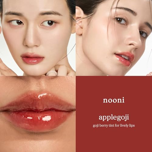 NOONI Korean Lip Oil Set - Hydrating Plumping Gloss (Applevanilla & Applegoji)