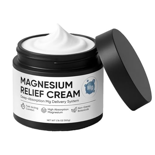 Magnesium Joint Relief Cream ? Deep Absorption Formula for Muscle & Joint Comfort ? Fast-Acting, Non-Greasy Body Lotion for Neck, Back & Legs, 1.76oz (1)
