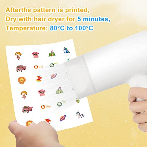 Printable Temporary Tattoo Paper for Inkjet Printer, 5 Sheets