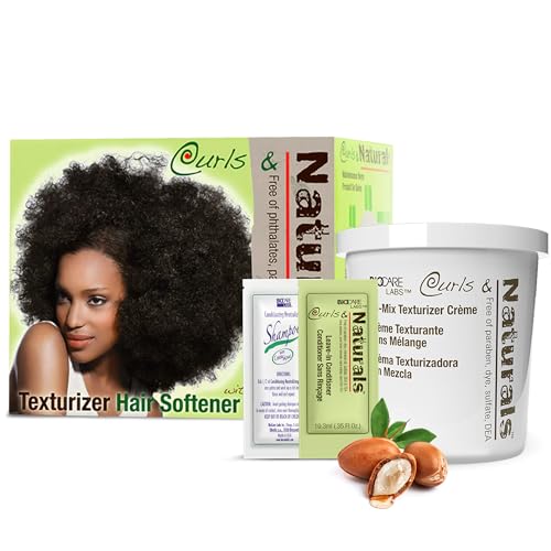 Biocare Curls & Naturals Hair Softener Kit with Moroccan Argan Oil, 5 oz