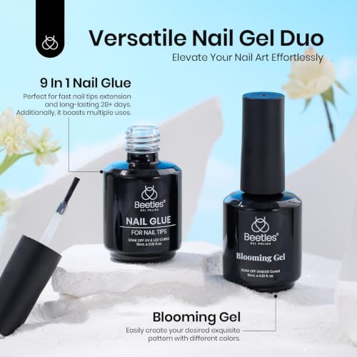 Beetles Blooming Gel & Nail Glue Set H-Clear-2 15ml for Nail Art & Extensions