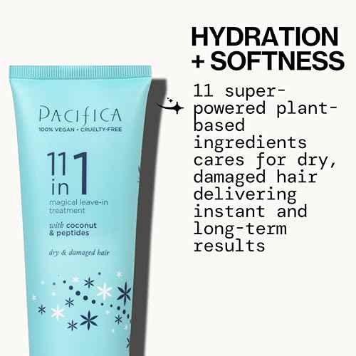 Pacifica Leave In Conditioner - 11 in 1 Magical Hair Treatment - Strengthen & Repair Damaged Hair - Deep Conditioning for Dry Hair Adds Shine & Anti-Frizz for Straight, Wavy & Curly Hair Care, Vegan