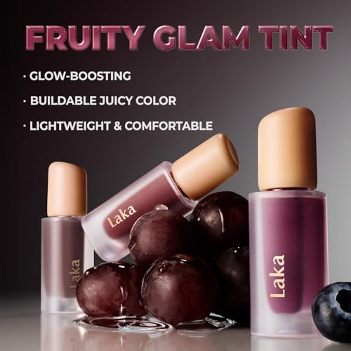 Laka Fruity Glam Lip Tint - 24hr Long-Lasting Stain, #120 Caffeine Rose