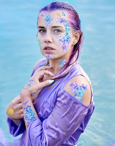 Halloween Mermaid Scale Temporary Tattoos, 12 Sheets