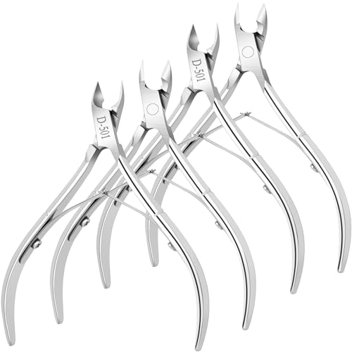 Professional Stainless Steel Cuticle Nippers 4-Pack - 1/2 Jaw Clipper