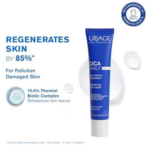 URIAGE Cica-Daily Repairing Gel-Cream for Face | Made With Prebiotic, Centella Asiatica & D-Panthenol, Ultra-light gel, Paraben & Fragrance-Free, Non-comedogenic, 40 mL / 1.35 oz