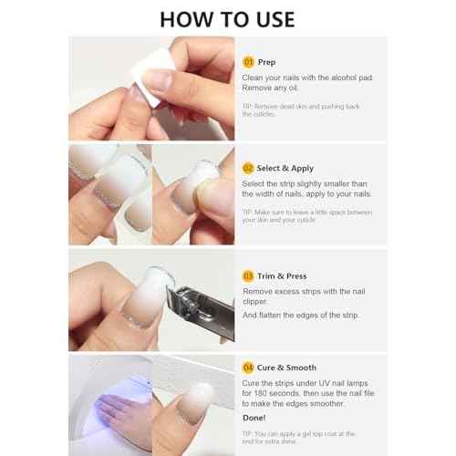 Semi Cured Gel Nail Strips (Wine Red N02),30 Pcs Gel Nail Wraps, Stickers, Long Lasting, Works with Any UV Lamps