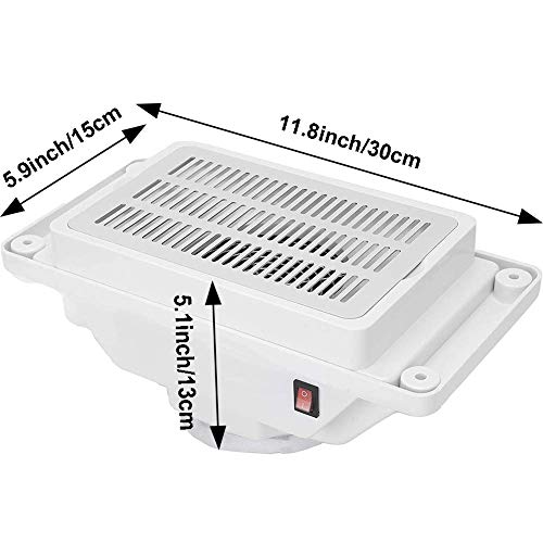 KISSHAKE Nail Dust Collector, Powerful Nail Vacuum Fan Dust Collector Extractor Dust Suction Cleaner Machine Manicure Tools for Acrylic Gel Poly Nails Polishing Filing, Salon / Home Use