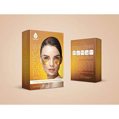 Pursonic | Wrinkle Care Eye Gel Patches with Collagen for Puffy Eyes, Dark Circles, & Wrinkles - Hydrates and Rejuvenates Skin for Anti-Aging Effects