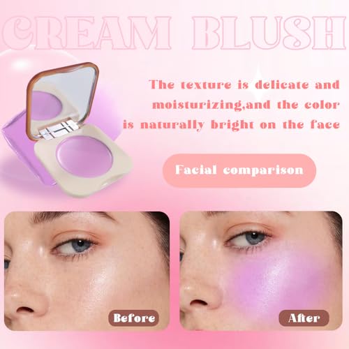 Lavender Cream Blush for Cheeks - Matte Finish Makeup
