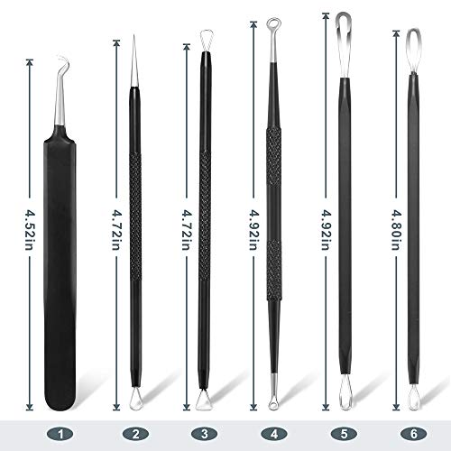 Professional Blackhead Remover Tool Kit - 6 Stainless Steel Extractors