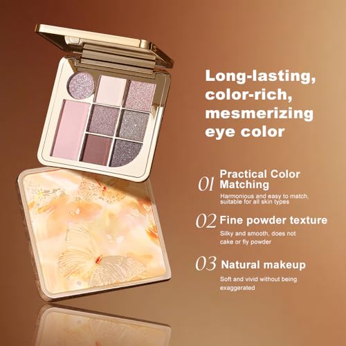 Nude Eyeshadow Palette, Matte & Shimmer Neutral Pink Brown Shades, One-Swipe High Pigment, Fine Silky Powder, Easy Blend Waterproof Long-Lasting Eye Makeup for Daily Natural Glam,Gift-Ready Design-B01