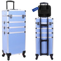 5-in-1 Rolling Makeup Train Case with 360° Swivel Wheels