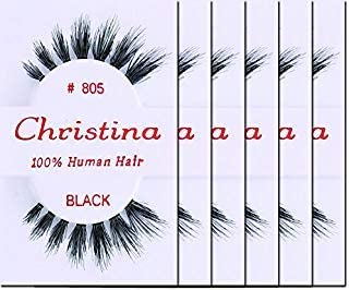 Christina 805 Human Hair Eyelashes | 6 Pack Strip Lashes