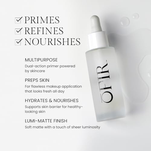 OFIR Barrier Drops Hydrating Primer Serum for Women | Brightening Vitamin C Face Serum with Lumi Vegan Texture | Lightweight Skin Enhancer for Daily Glow | Daily Base Primer | 1 FL OZ Bottle