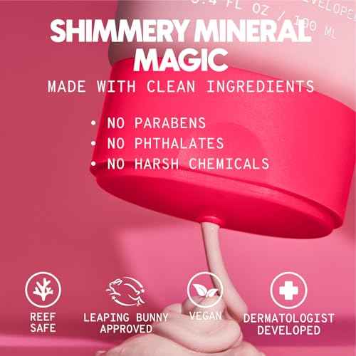 Cheeky Mineral All-Screen - SPF 30 Shimmer Body Sunscreen with Caffeine - Dermatologist Developed & Reef Safe Skincare with Glowy Finish for Beach & Festivals (3.4oz)