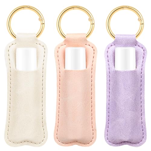 WK IEASON Lip Balm Holder for Chapstick Lipstick Sleeve Keychain,Small Christmas Gifts Stocking Stuffers for Teen Girls Women