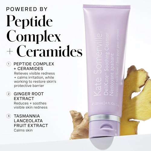 Kate Somerville DeliKate Soothing Cleanser ? Hydrating Face Wash for Sensitive Skin, Clinically Proven to Relieve Redness, Irritation & Tightness, 4 Fl Oz