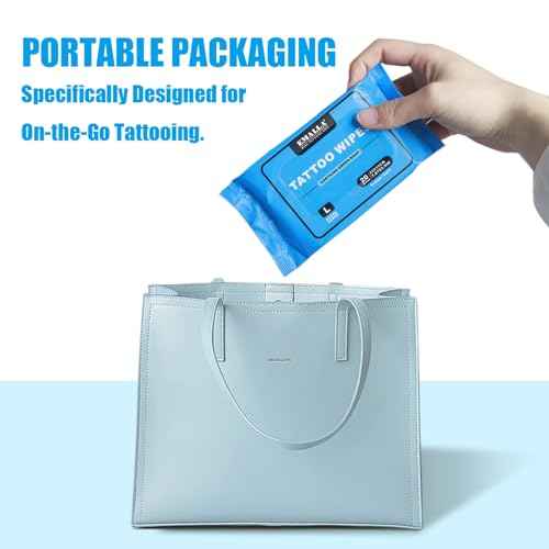 Emalla Green Soap Tattoo Wipes, 40 Count L All in One Premium Cleaning Wipes to Clean Skin During Tattooing and Aftercare 7.87"x5.9" Natural Formula Tattoo Supplies (2 Pack)