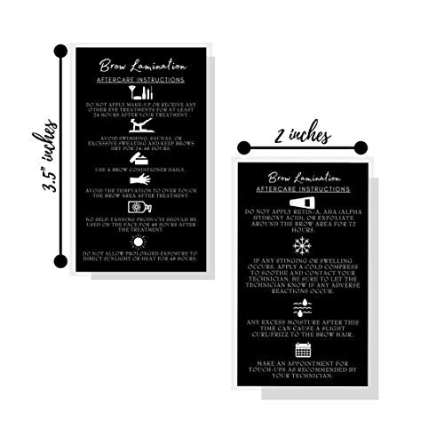 Brow Lamination Aftercare Cards 50 Pack 2x3.5" Business Size