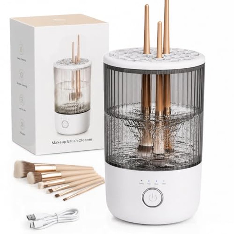 Automatic Electric Makeup Brush Cleaner with 4 Speeds - USB Rechargeable
