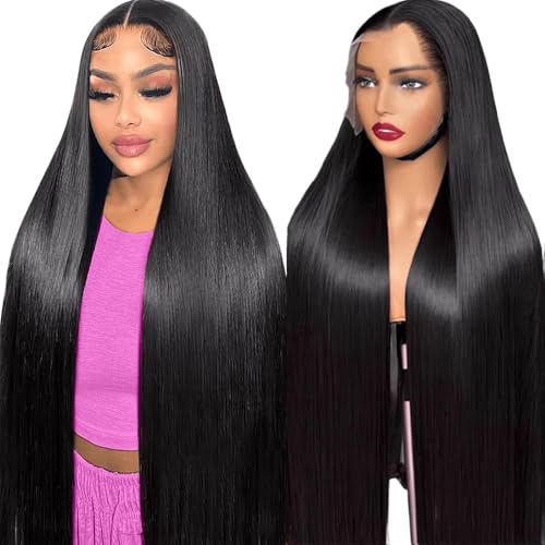 30 Inch Straight Human Hair Lace Front Wig 13x6 HD 200% Density