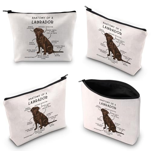 Gzrlyf Chocolate Labrador Retriever Makeup Bag Lab Dog Mom Gift Labrador Retriever Owner Lover Cosmetic Bag (ANATOMY OF A LABRADOR)