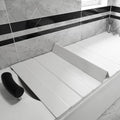 Adjustable Foldable Bathtub Cover with Tray 42"x70" White
