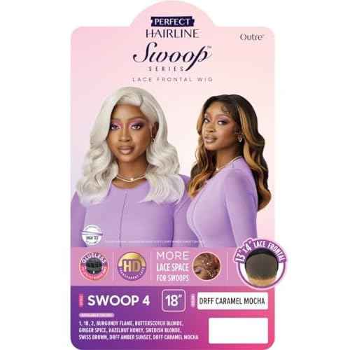 Outre Lace Front Wig - Perfect Hair Line 13X4 - Swoop Series - Swoop 4 (DRFF AMBER SUNSET)