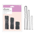 Diane Hair Pins for Women Bulk Pack of 100 Assorted Sizes Jumbo 3, Large 2.5, Medium / Small 1.75 - Black, Crimped Design with Ball Tips, D475-100 Count(Pack of 1)