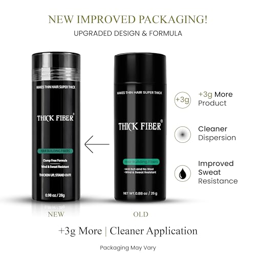 Thick Fiber Hair Fibers for Thinning Hair Dark Brown 28g - Hair Loss Concealer & Fuller Look