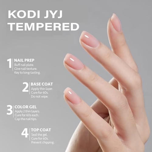 KODI JYJ Rubber Base Gel Polish & No Wipe Top Coat Set 12ml - Long-Lasting Manicure Kit