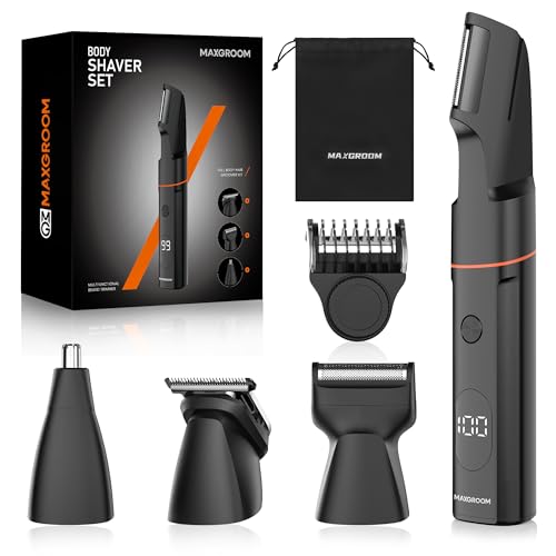 MAXGROOM Waterproof Body Hair Trimmer for Men with Adjustable Comb