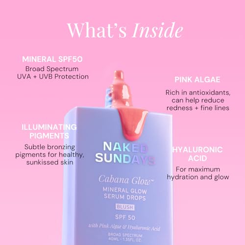Naked Sundays CabanaGlow SPF 50 Blush Serum – Hydrating Cream Sunscreen