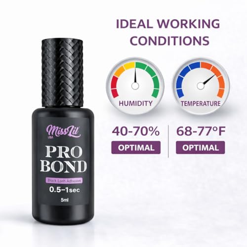 Miss Lil USA Eyelash Extension Glue, Extra Strong Professional Lash Extension Glue (5ml), 0.5-1 Sec Drying Time, 7-8 Weeks Bonding Power, Latex Free Lash Adhesive, Professional Use Only (Black)