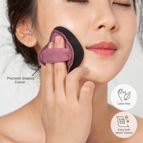 Kiss New York 6 Pcs Makeup Sponge Set with 2 Vented Storage Cases + 2 Fingerblend Sponges + 4 Velvet Cloud Puffs, Latex-Free Blender Sponge for Liquid, Cream & Powder Foundation, Soft & Lightweight