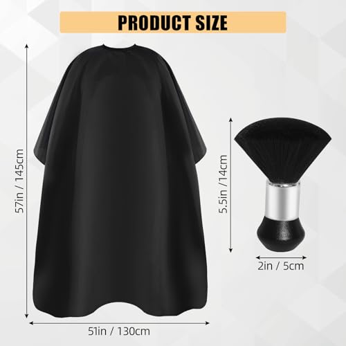 Professional Haircut Cape with Snap Closure & Neck Duster