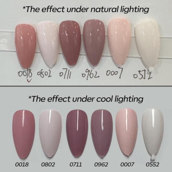 Modelones 6 Colors Gel Nail Polish Set - Nude Pink & Milky White Soak Off