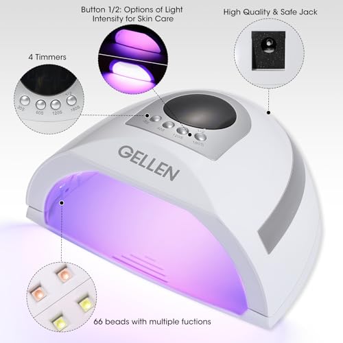 GELLEN 132W UV LED Nail Lamp for Gel Nails - Fast Curing & Safe Drying