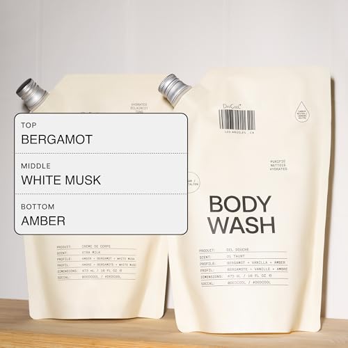 DedCool Body Wash Refill | Xtra Milk | Shea Butter, Aloe & Snow Mushroom | Hydrating, Non-Toxic, Vegan | Bergamot, White Musk & Amber | 16 fl oz