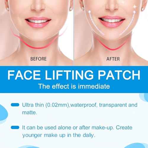 180PCS Neck Tape Lifting Invisible,Face Lift Tape,Face Tape Lifting Invisible, Face Lift Tape Invisible for Makeup - V-Shaped Facial Tape for Instant Lifting of Neck, Jawline, Cheeks & Double Chin