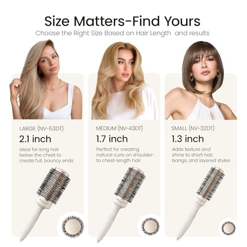 AIMIKE NaturaVol Round Brush for Blow Drying & Styling - 1.7" Barrel