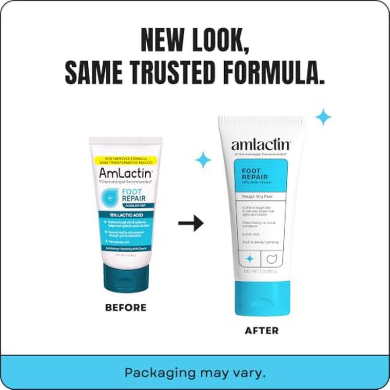 AmLactin Foot Repair Cream - 15% Lactic Acid for Dry Cracked Heels