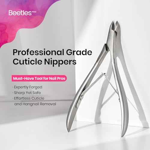 Beetles Pro 1-Pcs Cuticle Trimmer ? Professional 4MM Blade Swan Neck Cuticle Nippers Stainless Steel Dead Skin Nails Nippers for Nail Care, Nail Art Prep ? Salon Quality Manicure Tool