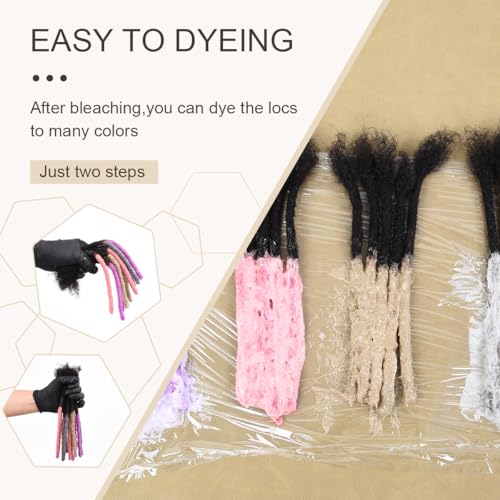 8 Inch 30 Strands Human Hair Dreadlock Extensions - 0.4cm Thickness, Natural Look, Reusable