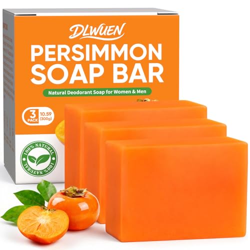 Persimmon Soap Bar - 3 Pack for Body Odor Control & Sensitive Skin